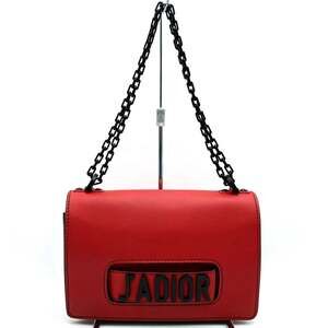CHRISTIAN DIOR Red Leather Shoulder Bag